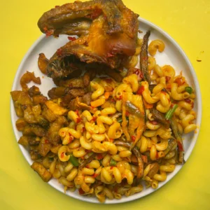 Fusilli Pasta, Plantain & Big Chicken